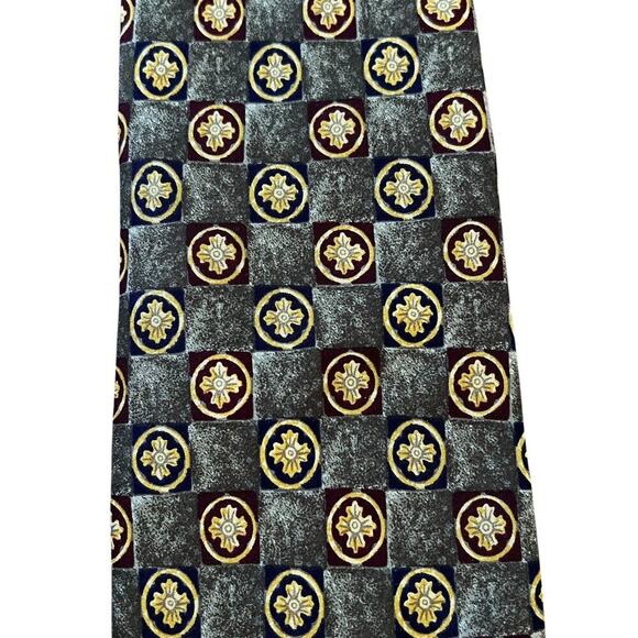 Valentino Cravatte Tie Maltese Cross Blue And Red Made‎ In Italy - Picture 2 of 6